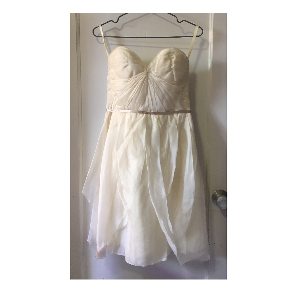 Sarah Seven Wedding Dress in white silk with raw edges